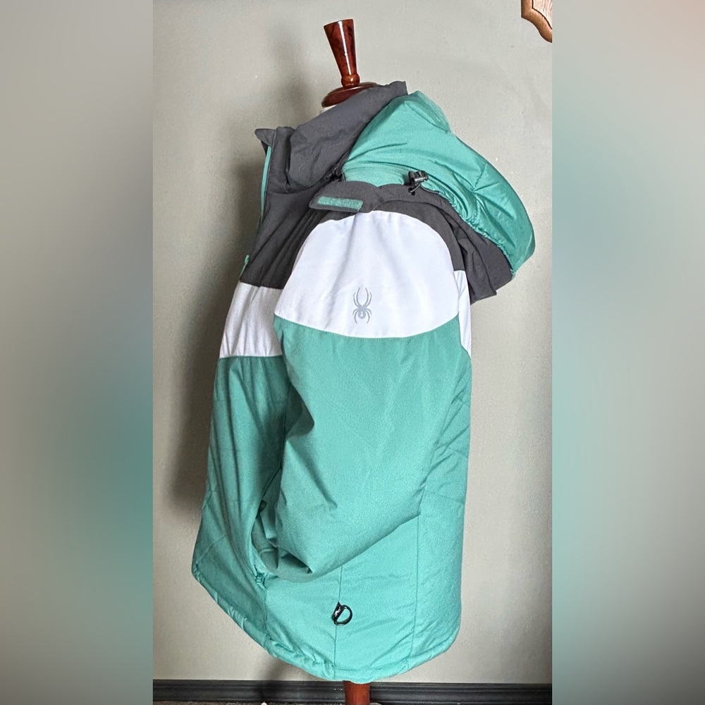 Women’s Spyder 3 in 1 Green n white winter Jacket - Picture 4 of 16